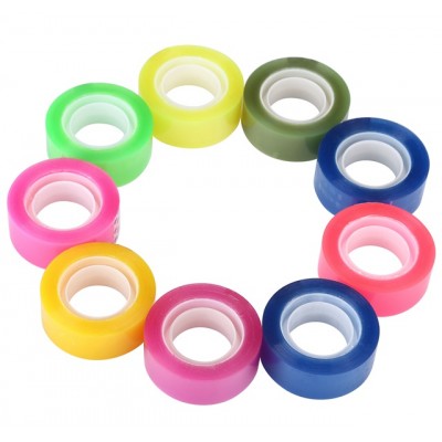 Clear & Colorful Rainbow Color Stationery Sellotape For School