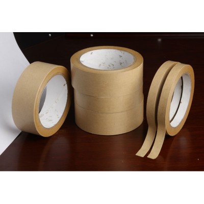 12 years Gold supplier high quality hot melt carton sealing brown adhesive kraft paper tape or kraft paper jumbol roll